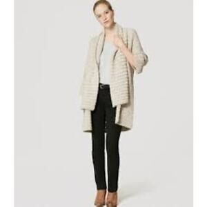 Ann Taylor Loft Alpaca Wool Long Textured Shawl Cardigan Sweater Size Medium